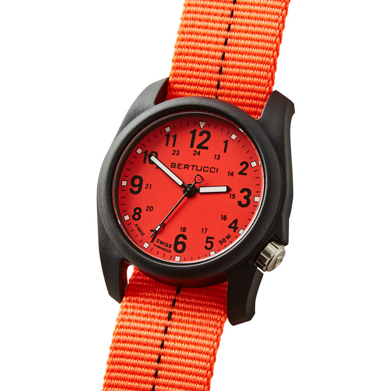 Bertucci DX3 Plus Field Watch with Orange Blaze Dial #11121