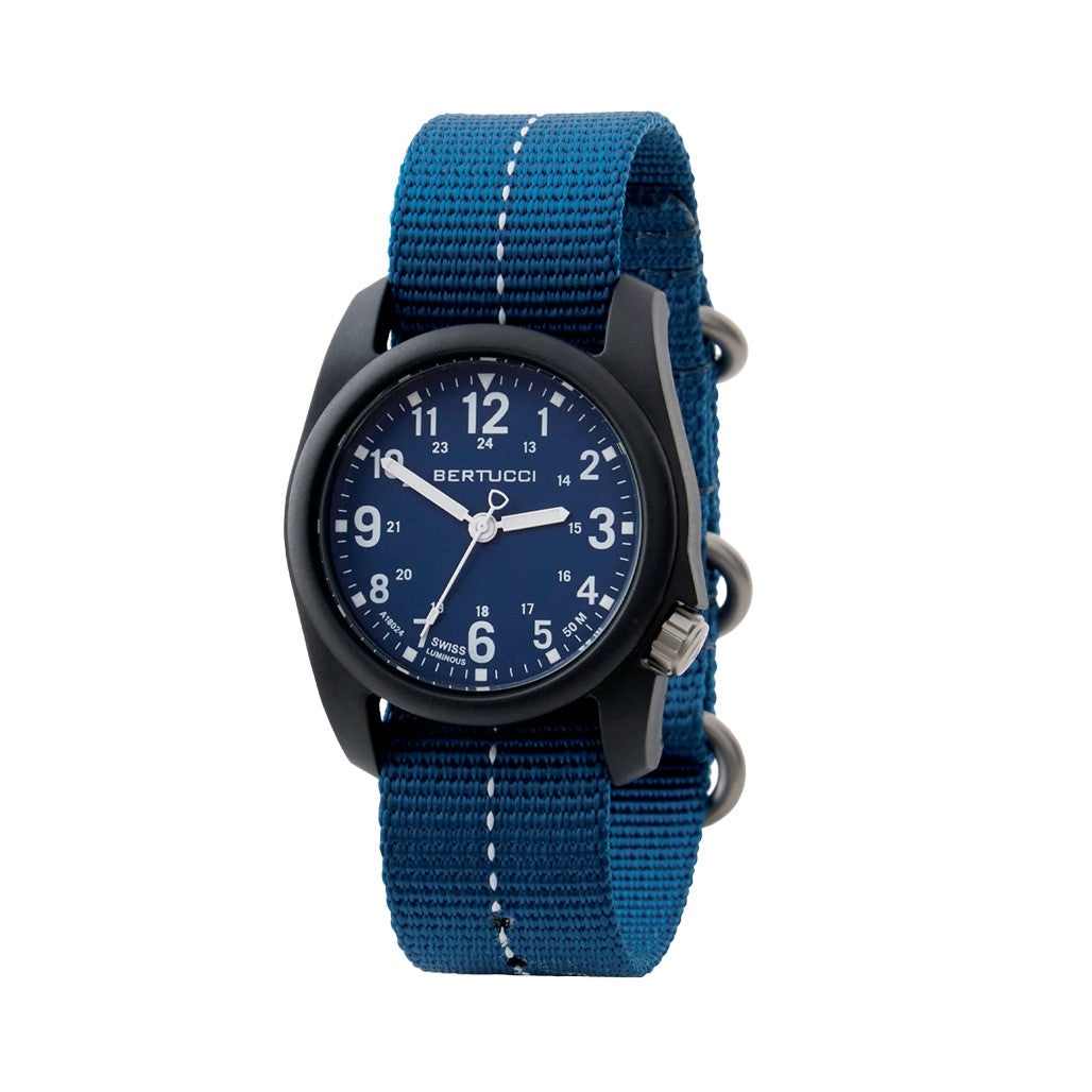 Bertucci DX3 Field Watch with Cobalt Blue Dial #11134 — Long