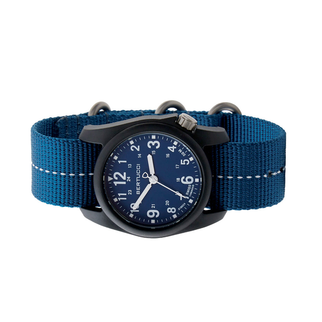 Bertucci DX3 Field Watch with Cobalt Blue Dial #11134 — Long