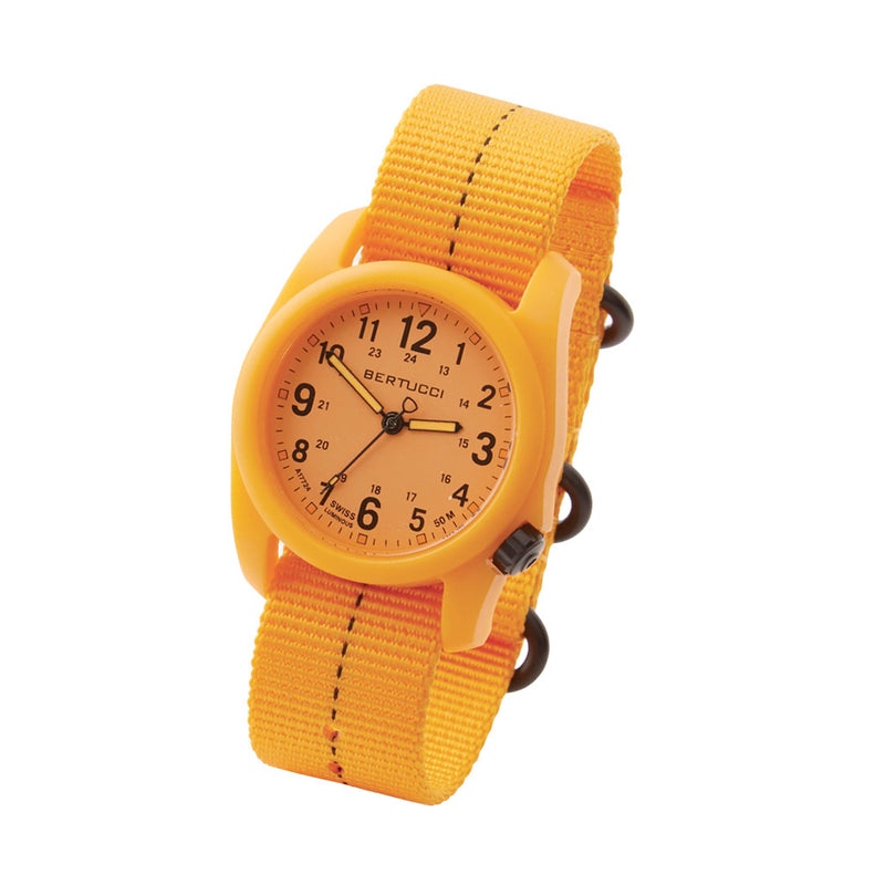 Bertucci DX3 Field Watch with Lume Case and Tangerine Dial #11135