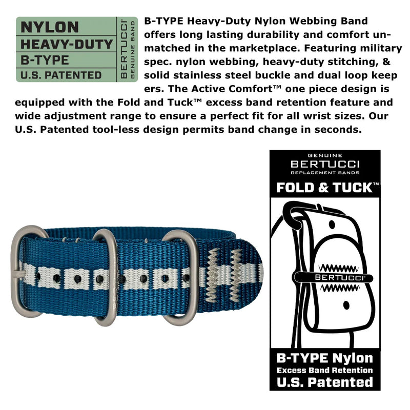 Bertucci DX3 Edge in Silver with Royal Blue Strap #11166