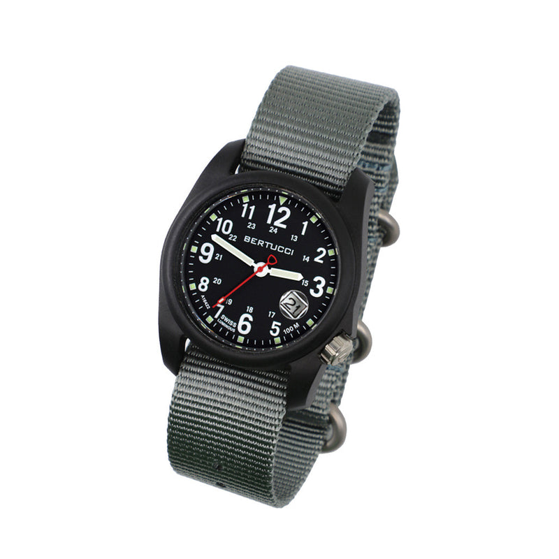 Bertucci DX3 Special Edition 10 Year Anniversary Watch with Vintage Drab Strap #11201 tilt
