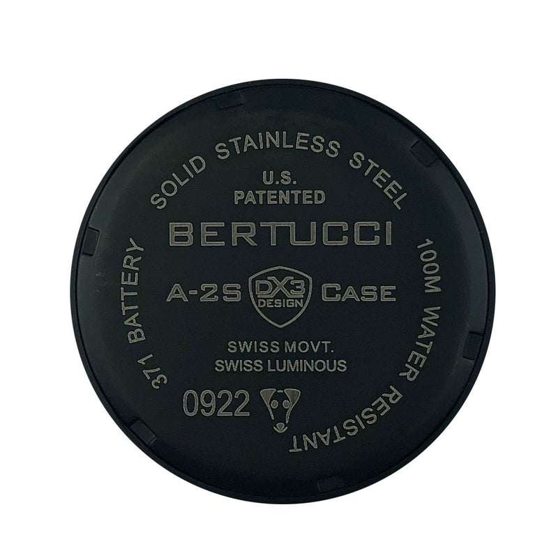 Bertucci A-2S Vintage Black with Swiss Movement and Black Dial #11509 back