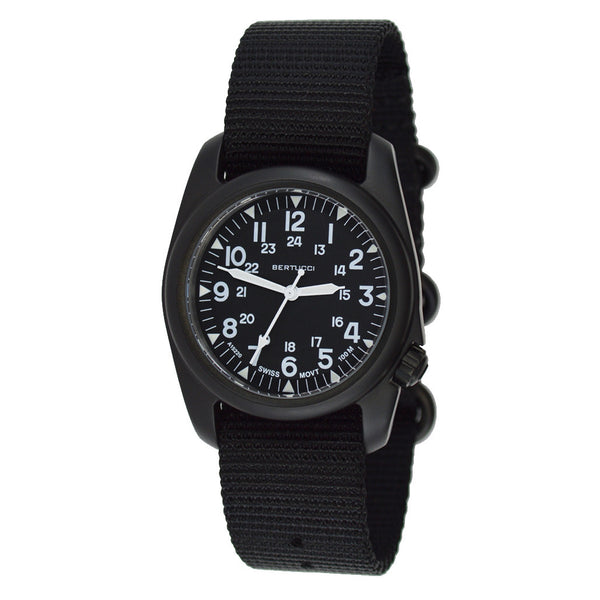 Bertucci A-2S Vintage Black with Swiss Movement and Black Dial #11509 zoom