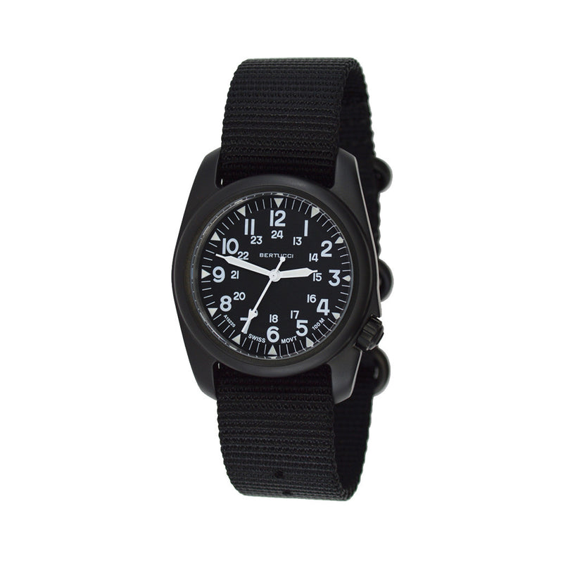 Bertucci A-2S Vintage Black with Swiss Movement and Black Dial #11509