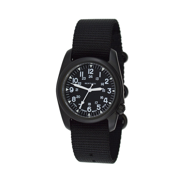 Bertucci A-2S Vintage Black with Swiss Movement and Black Dial #11509