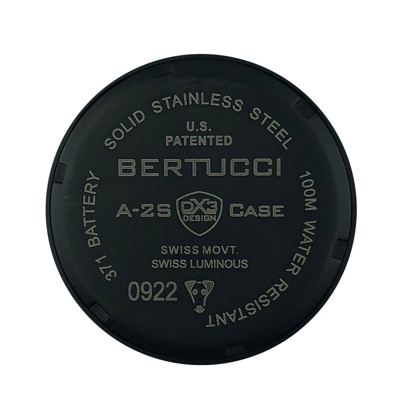 Bertucci A-2S Vintage Black with Swiss Movement and Black Dial #11510 back