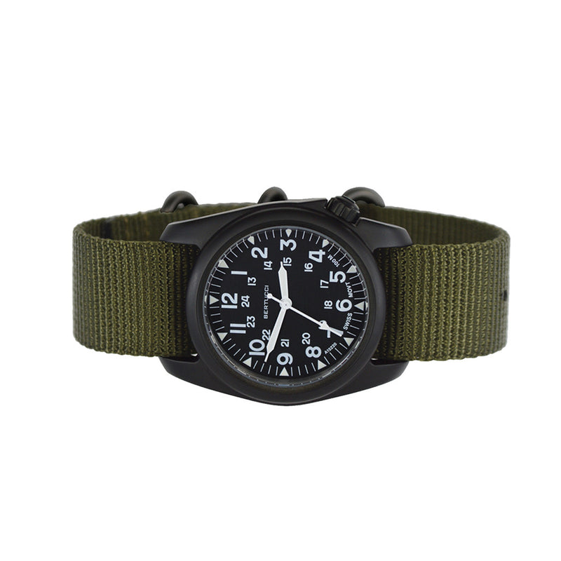 Bertucci A-2S Vintage Black with Swiss Movement and Black Dial #11510 side