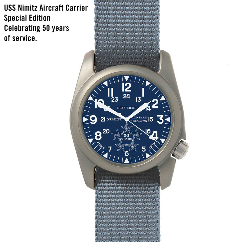 Bertucci USS Nimitz Aircraft Carrier Special Edition Blue Dial Watch #11521