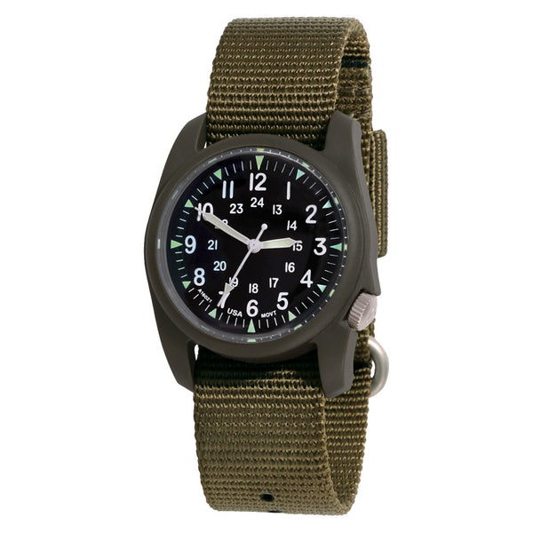 Bertucci retro-inspired Retroform field watch with a USA movement, 5 year battery and G-Type nylon band #11600 zoom