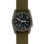 Bertucci retro-inspired Retroform field watch with a USA movement, 5 year battery and G-Type nylon band #11600