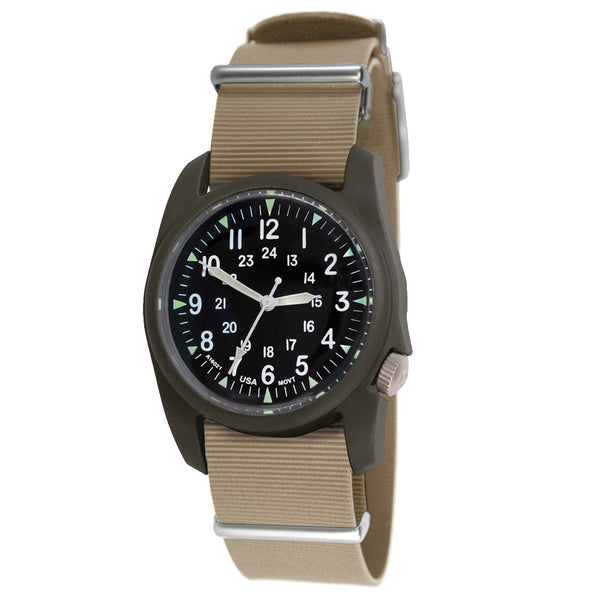 Bertucci A-2RA Retroform with USA Movement and Khaki Rubber One-Piece Strap #11603 zoom