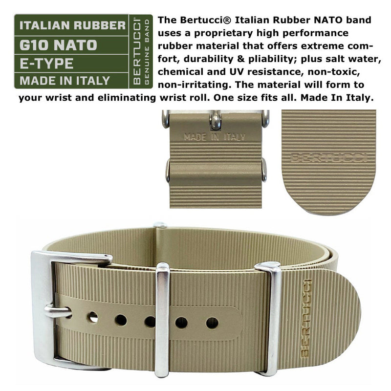 Bertucci A-2RA Retroform with USA Movement and Khaki Rubber One-Piece Strap #11603 info