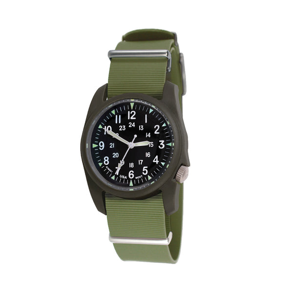 Bertucci A-2RA Retroform with USA Movement and Green Rubber One-Piece Strap #11604