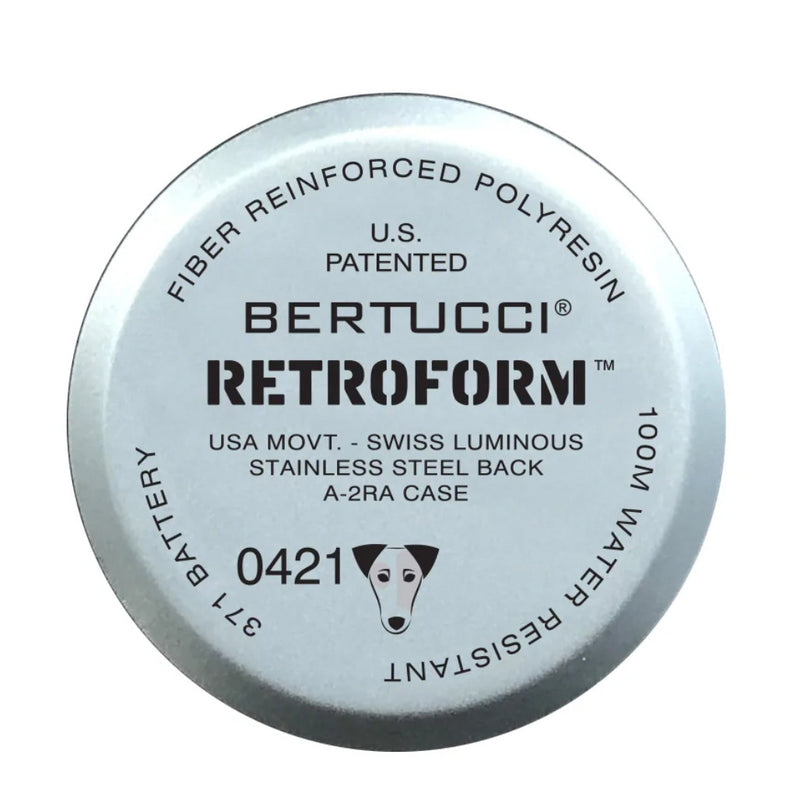 Bertucci A-2RA Retroform with USA Movement and Green Rubber One-Piece Strap #11604 back
