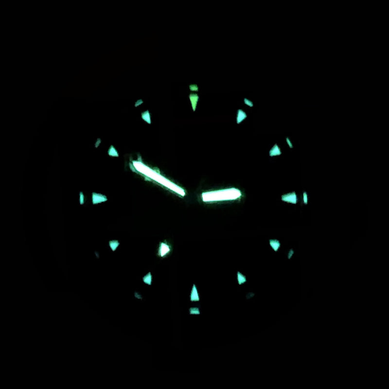 Bertucci A-2RA Retroform with USA Movement and Green Rubber One-Piece Strap #11604 lume