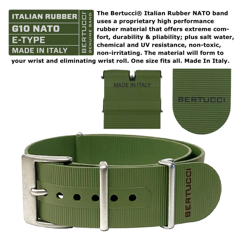 Bertucci A-2RA Retroform with USA Movement and Green Rubber One-Piece Strap #11604 info