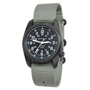 Bertucci A-2T Vintage Black Titanium Watch with Olive Drab Nylon Strap #12028