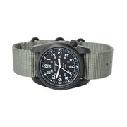 Bertucci A-2T Vintage Black Titanium Watch with Olive Drab Nylon Strap #12028