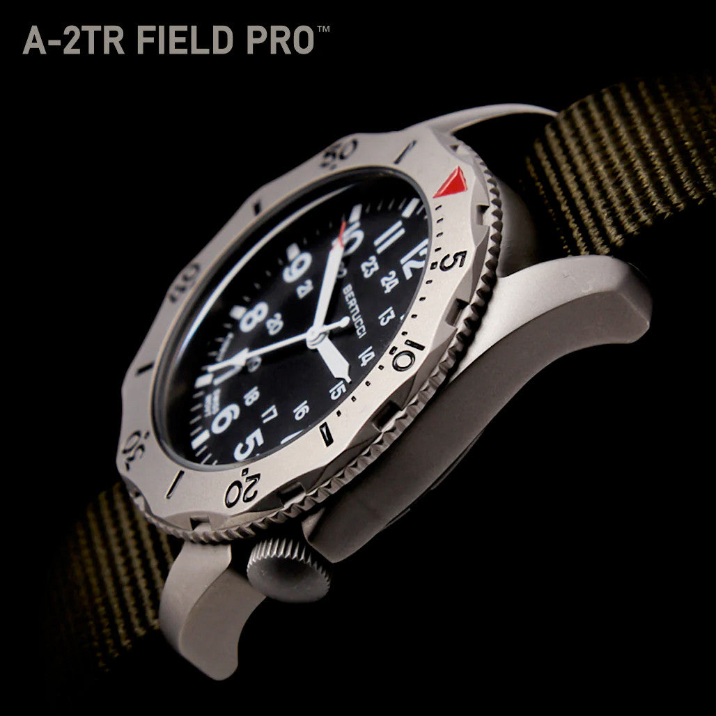 Bertucci A-2TR Field Pro Black Dial with Olive Nylon Strap #12115