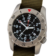Bertucci A-2TR Field Pro GMT Black Dial with Olive Nylon Strap #12118