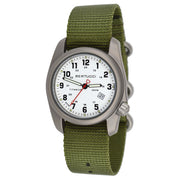 Bertucci A-2T White Dial Titanium Watch with Olive Nylon Strap #12121 zoom