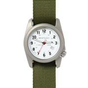 Bertucci A-2T White Dial Titanium Watch with Olive Nylon Strap #12121