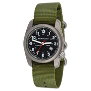 Bertucci A-2T Black Dial Titanium Watch with Olive Nylon Strap #12122 zoom