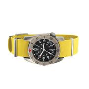 Bertucci A-2TR Field Pro Black Dial Watch with Yellow Italian Strap #12146
