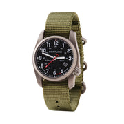 Bertucci A-2T Solar Classic Titanium Field Watch with Green Nylon Strap #12801