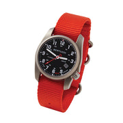 Bertucci A-2T Solar Classic Titanium Field Watch with Orange Nylon Strap #12805