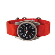 Bertucci A-2T Solar Classic Titanium Field Watch with Orange Nylon Strap #12805