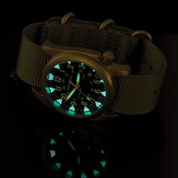 Bertucci A-4T Super Yankee Titanium Watch with Swiss Micro Tube Illumination #13481