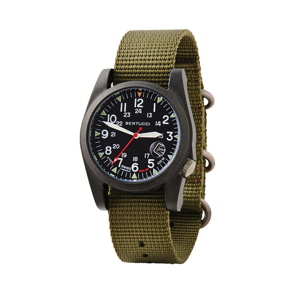 Bertucci A-3PS Solar Field Watch with Forest Nylon Strap #13801