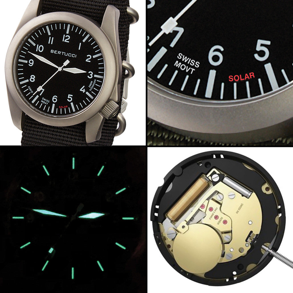 Bertucci A-4TS AERO Solar Black Dial Watch #13900 — Long Island Watch