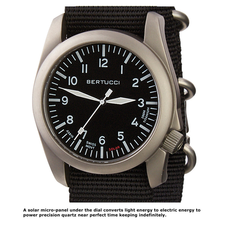 Bertucci A-4TS AERO Solar Black Dial Watch #13900