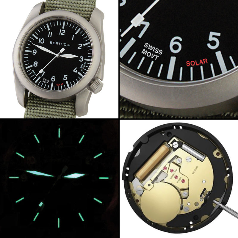 Bertucci A-4TS AERO Solar Black Dial Watch #13901