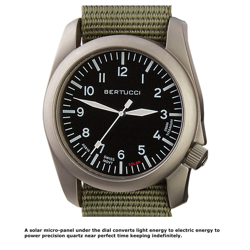 Bertucci A-4TS AERO Solar Black Dial Watch #13901