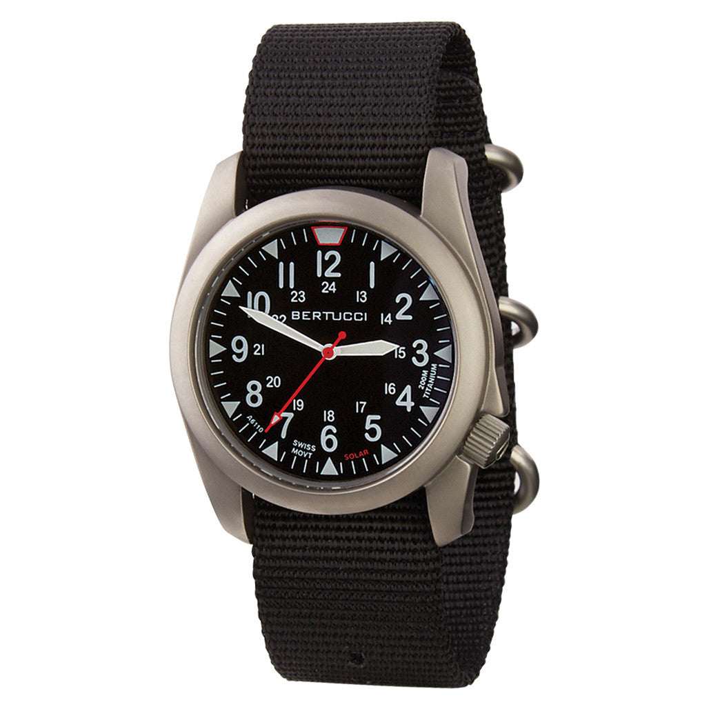 Bertucci A-4TS Super Yankee Solar with Black Dial and Strap #13905