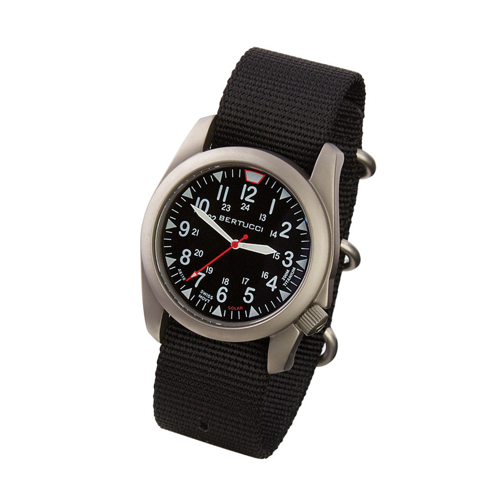 Bertucci A-4TS Super Yankee Solar with Black Dial and Strap #13905