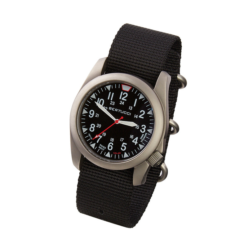 Bertucci A-4TS Super Yankee Solar with Black Dial and Strap #13905
