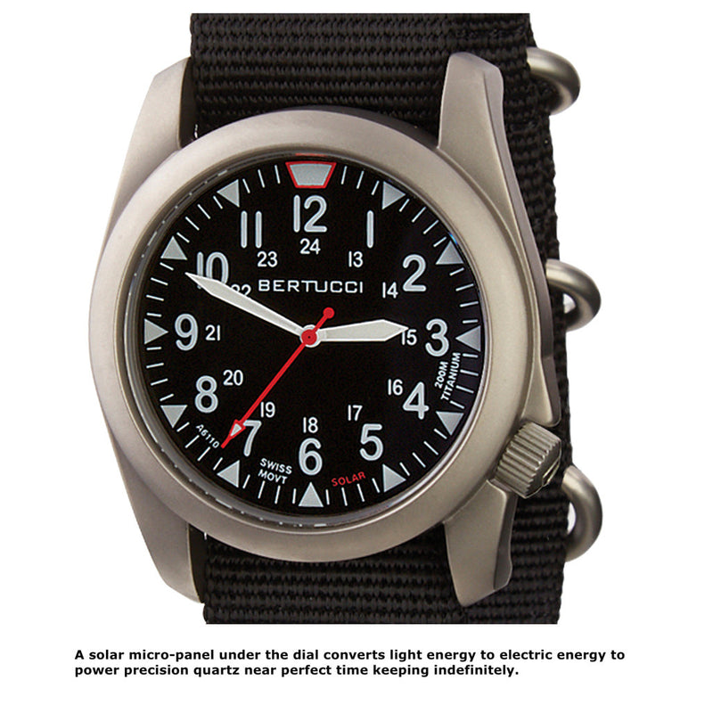 Bertucci A-4TS Super Yankee Solar with Black Dial and Strap #13905
