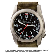 Bertucci A-4TS Super Yankee Solar with Black Dial and Olive Strap #13906