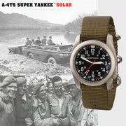 Bertucci A-4TS Super Yankee Solar with Black Dial and Olive Strap #13906