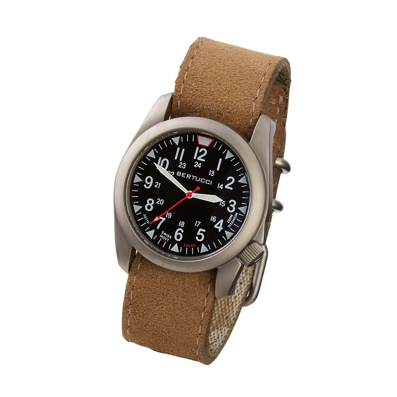 Bertucci A-4TS Super Yankee Solar with Black Dial and Leather Strap #13907