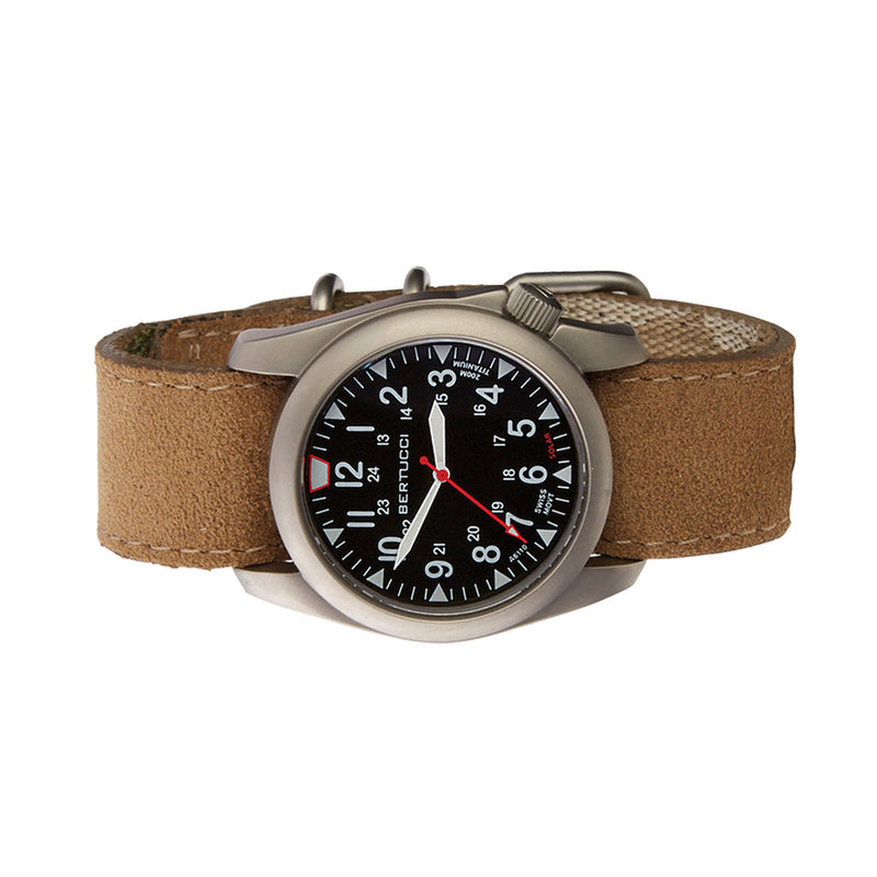 Bertucci A-4TS Super Yankee Solar with Black Dial and Leather Strap #13907