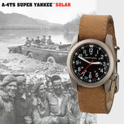 Bertucci A-4TS Super Yankee Solar with Black Dial and Leather Strap #13907