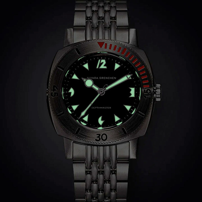 Nivada Grenchen 39mm Pacman Depthmaster Watch #14105A01
