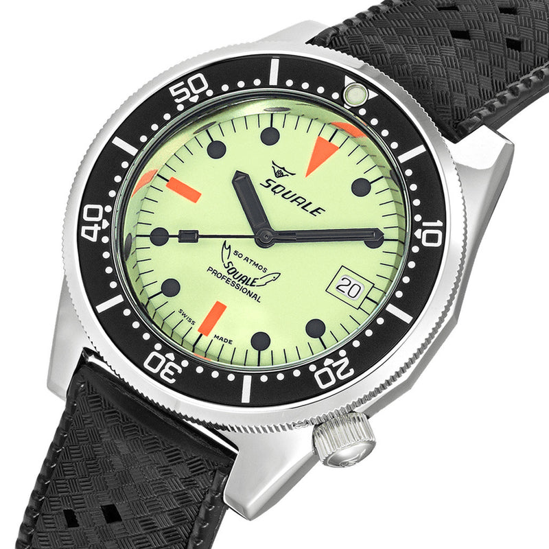 Squale 500 Meter Swiss Made Automatic Dive Watch with Luminous Dial #1521-026-LUME