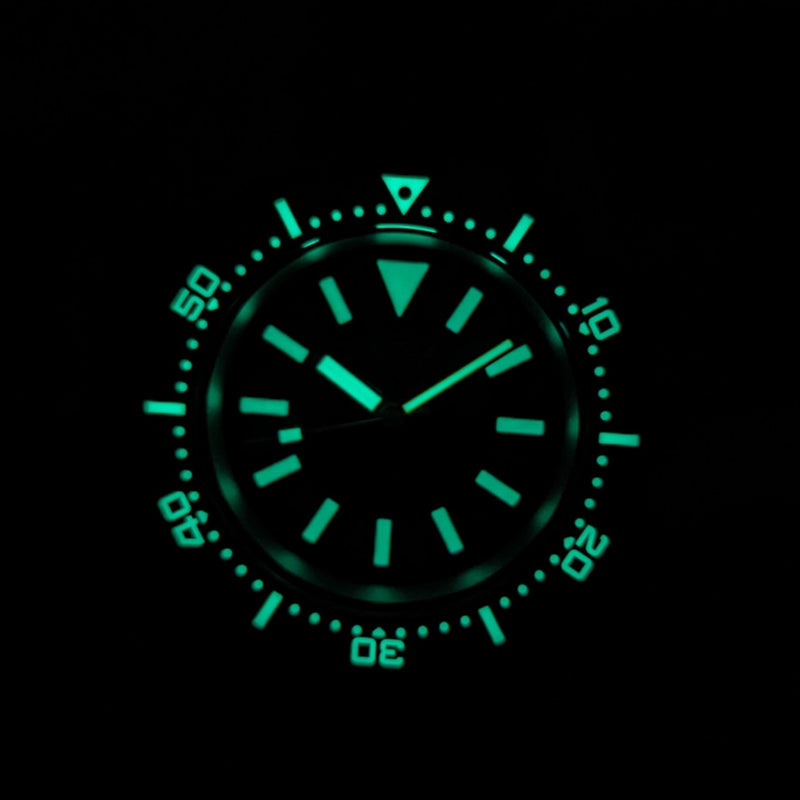Squale Militaire 500 Meter Swiss Automatic Dive Watch with Blasted Finish Case #1521-026-MIL-B lume